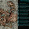 A map of Caelid in Elden Ring, with the locations of every single boss encounter marked and numbered.