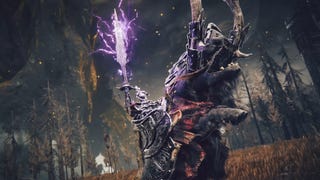 A Tree Sentinel-esque boss in the Shadow Of The Erdtree trailer rears up and readies itself to charge.